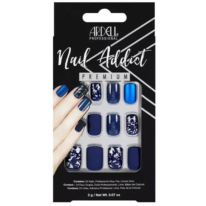 Ardell Nail Addict Matte Blue False Nails - By Mio Perfumería