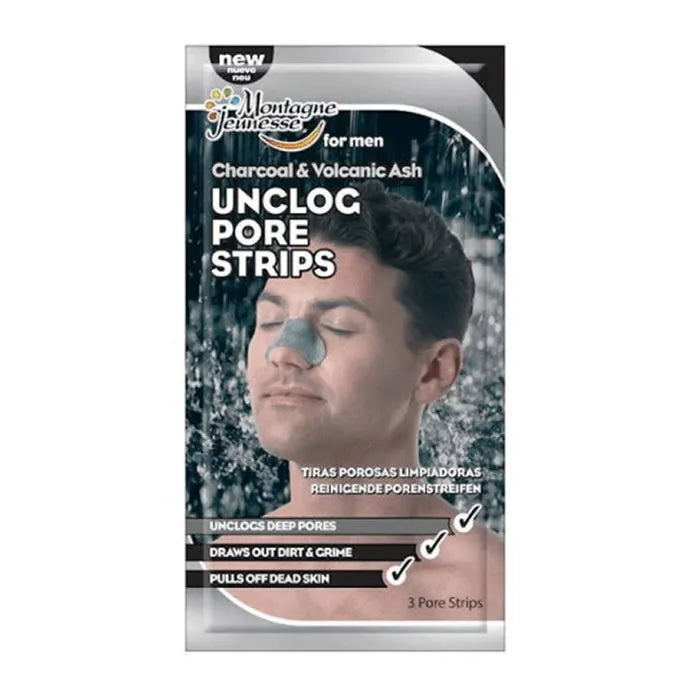 Montagne Jeunesse Charcoal & Volcanic Ash Unclog Pore Strips 3 Units - By Mio Perfumería