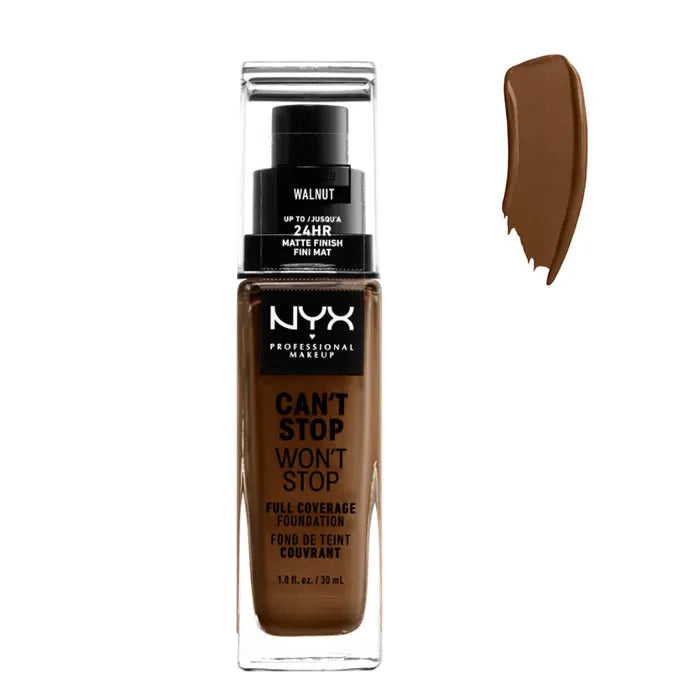 Nyx Can´t Stop Won´t Stop Full Coverage Foundation Walnut 30ml - By Mio Perfumería