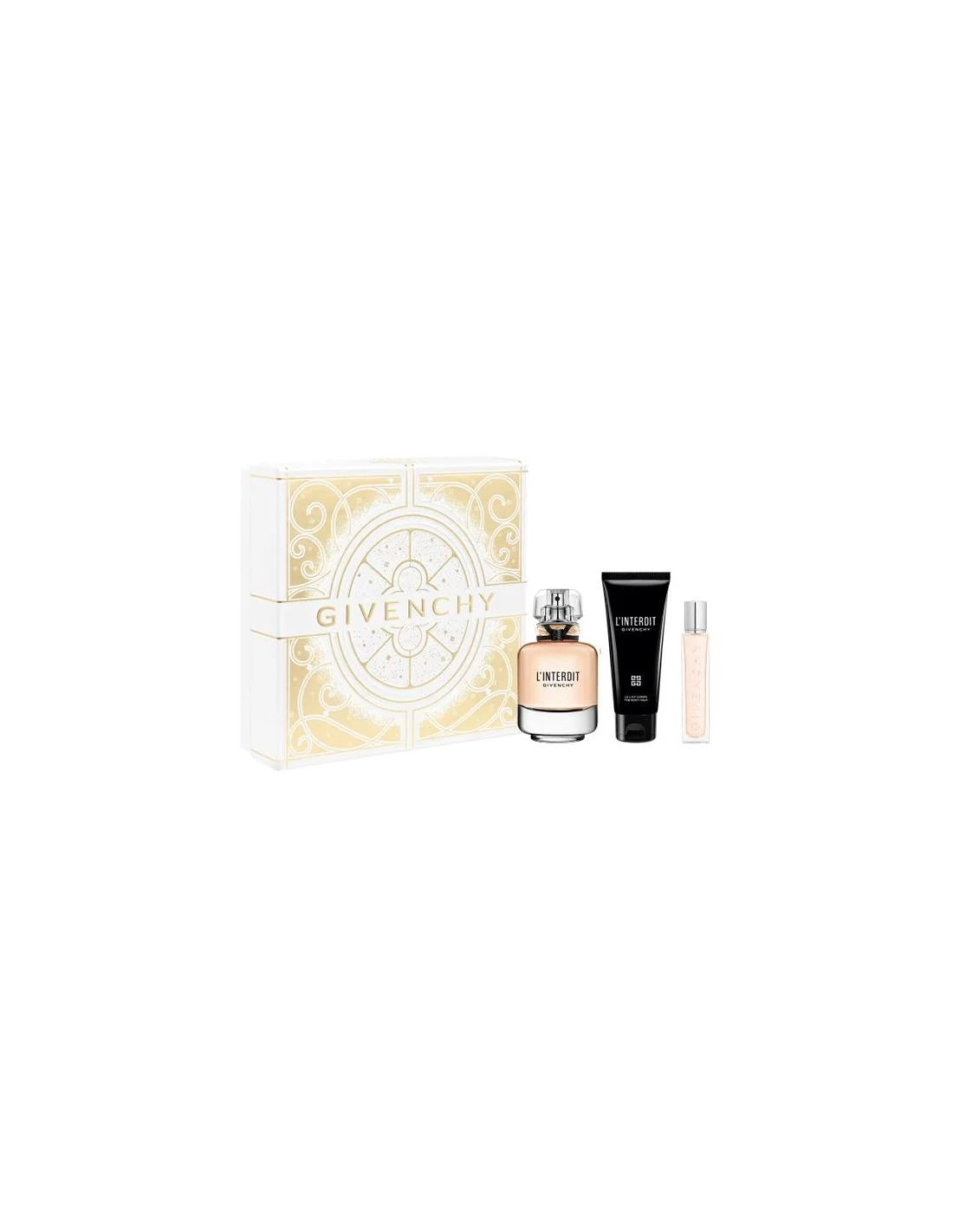 Givenchy L'interdit Eau Parfum 80ml Leche Corporal 75ml Spray Viaje 12,5 - By Mio Perfumería