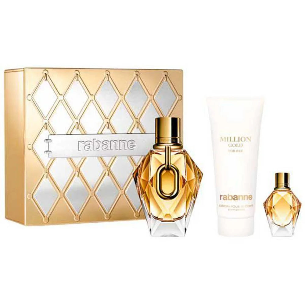 Paco Rabanne P Rabanne Million Gold For Her Eau De Parfum Recargable 90ml Lotion Pour Le Corps Loción Corporal 100ml Eau De Parfum 10ml - By Mio Perfumería