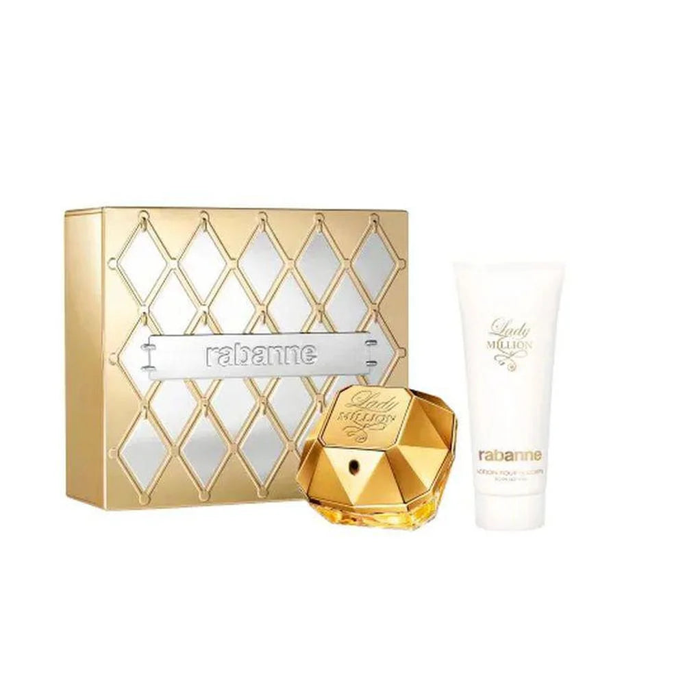 Paco Rabanne Lady Million Eau De Parfum 80ml Sensual Loción Corporal 100ml Eau De Parfum 5ml - By Mio Perfumería