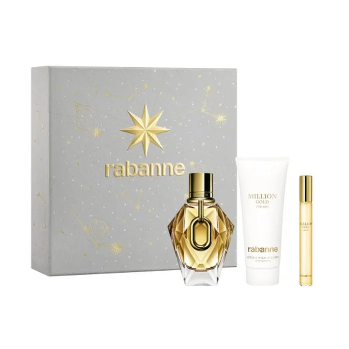 Rabanne Million Gold For Her Eau De Parfum Spray 90ml Set 3 Pieces - By Mio Perfumería
