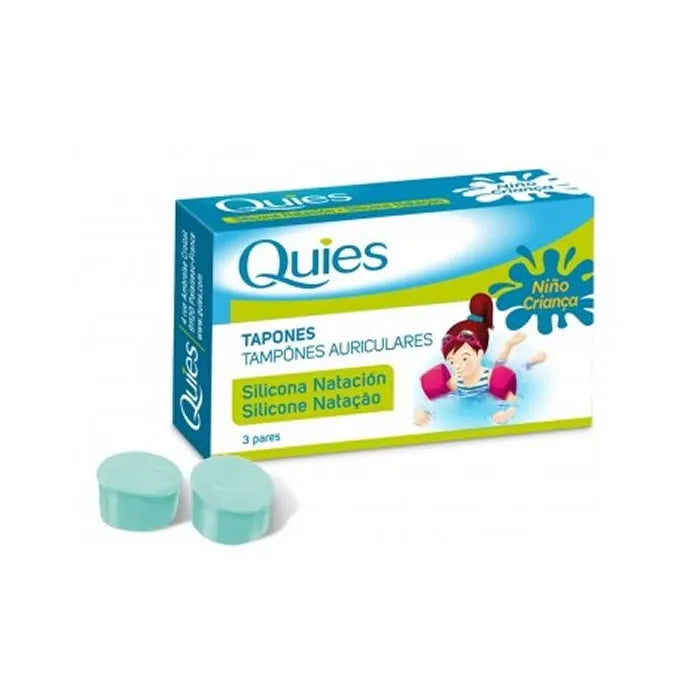Quies Children's Silicone Swimming Plugs 6 Units - By Mio Perfumería