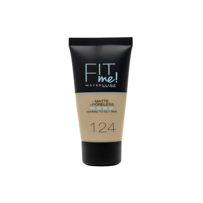 Maybelline Fit Me Matte + Poreless Foundation 124 Soft Sand 30ml - By Mio Perfumería