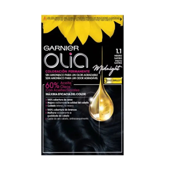 Garnier Olia Permanent Coloring 1.10 Black Sapphire - By Mio Perfumería