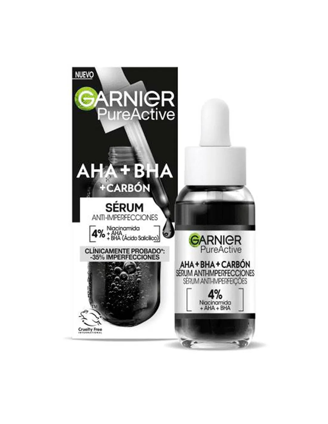 Garnier Pure Active Aha Bha Carbón Sérum Anti-Imperfecciones 30ml - By Mio Perfumería