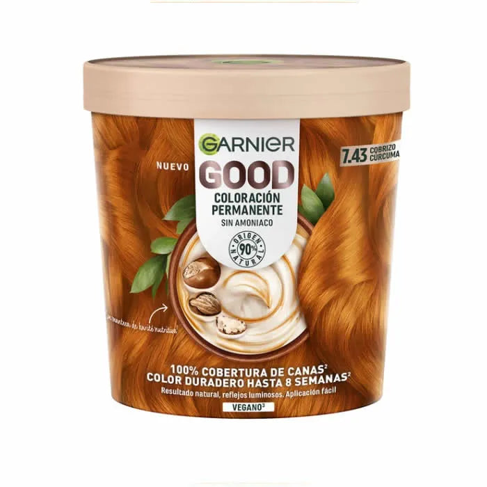 Garnier Good Coloración Permanente Sin Amoníaco 7.43 Cobrizo Cúrcuma - By Mio Perfumería