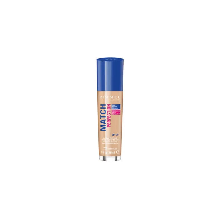 Rimmel Match Perfection Foundation Spf20 200 Soft Beige - By Mio Perfumería