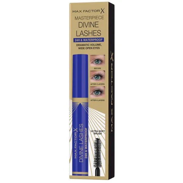 Max Factor Divine Lashes 24h y Waterproof Mascara Black - By Mio Perfumería
