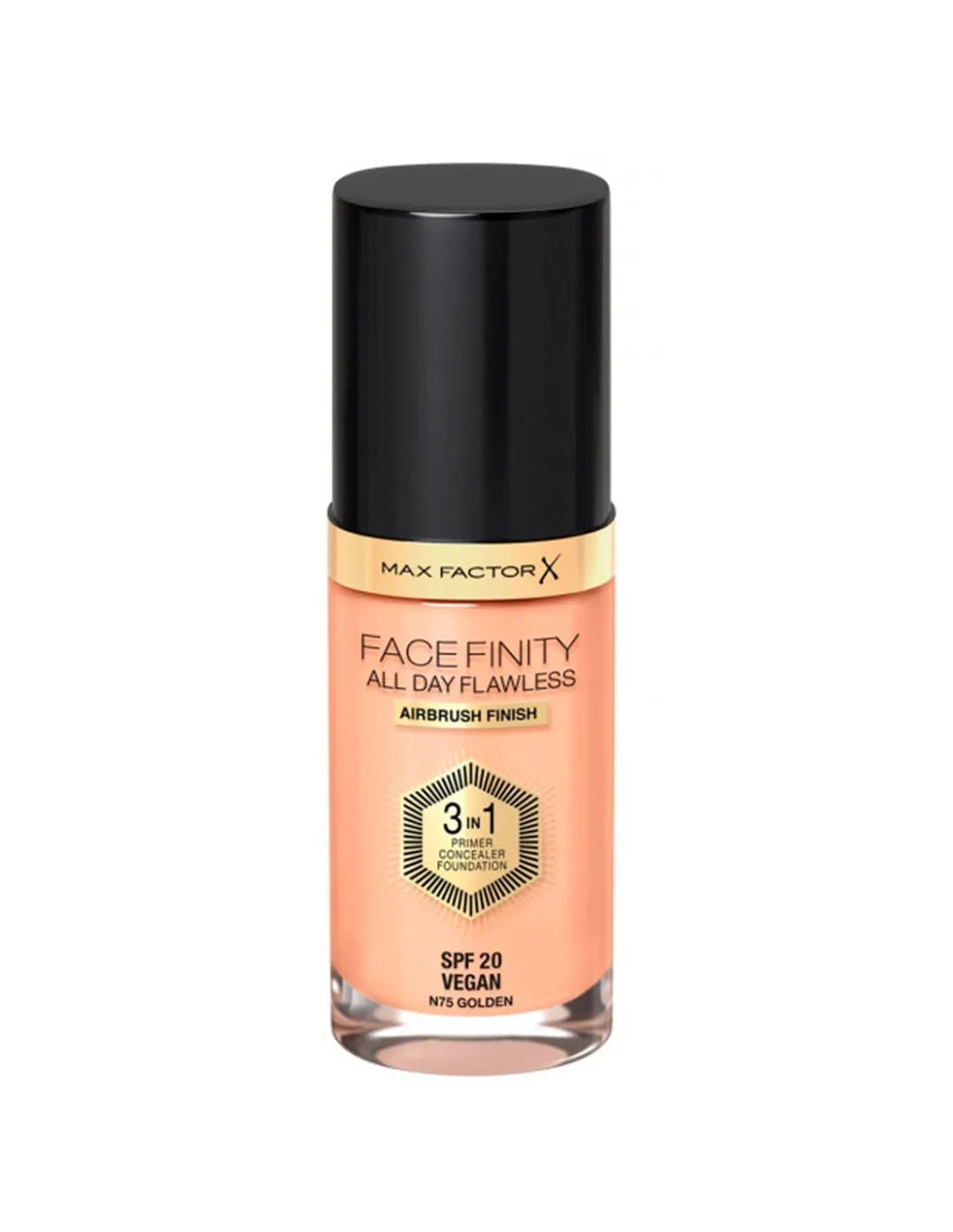 Max Factor Facefinity 3in1 Primer, Concealer y Foundation 75-Golden 30ml - By Mio Perfumería