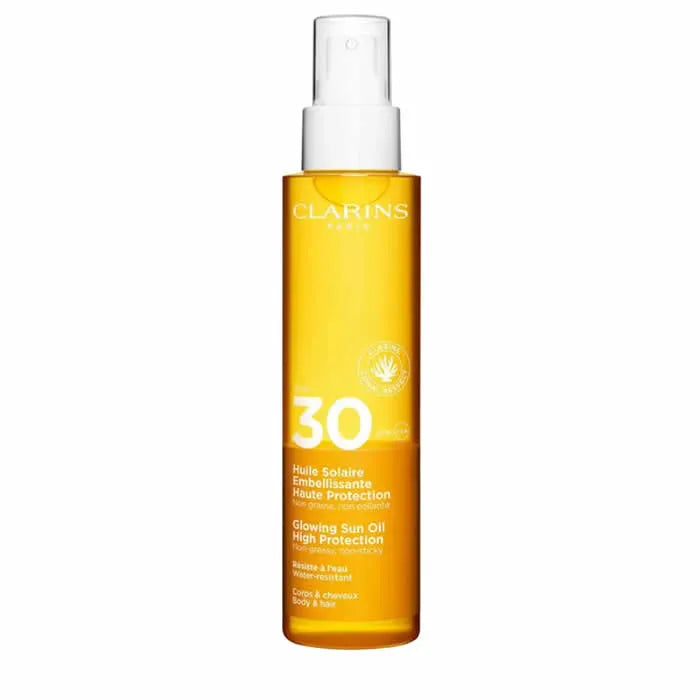 Clarins Glowing Sun Oil High Protection Body And Hair 150ml - By Mio Perfumería