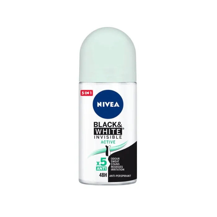 Nivea Black & White Invisible Active Deodorant Roll On 50ml - By Mio Perfumería