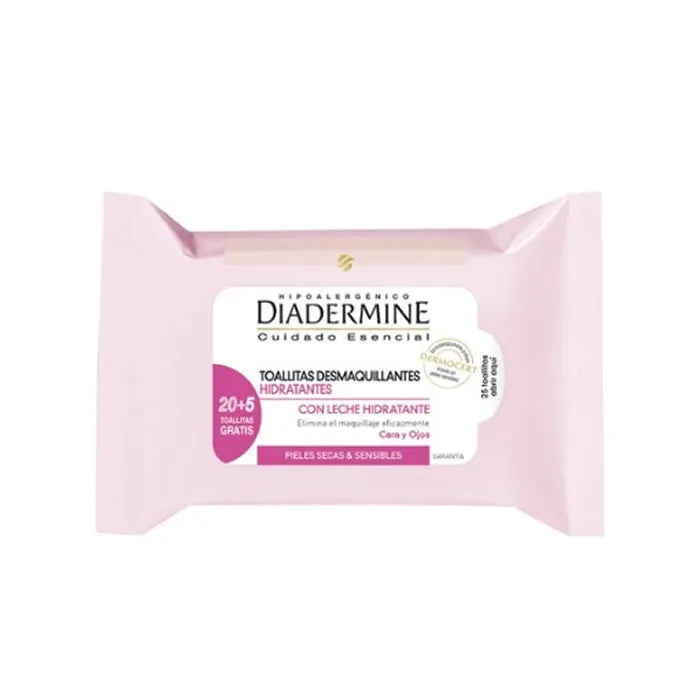 Diadermine Moisturizing Makeup Remover Wipes 25 Units - By Mio Perfumería