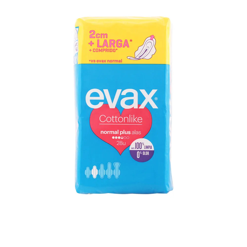 Evax Cottonlike Normal Plus With Wings Sanitary Towels 28 Units - By Mio Perfumería