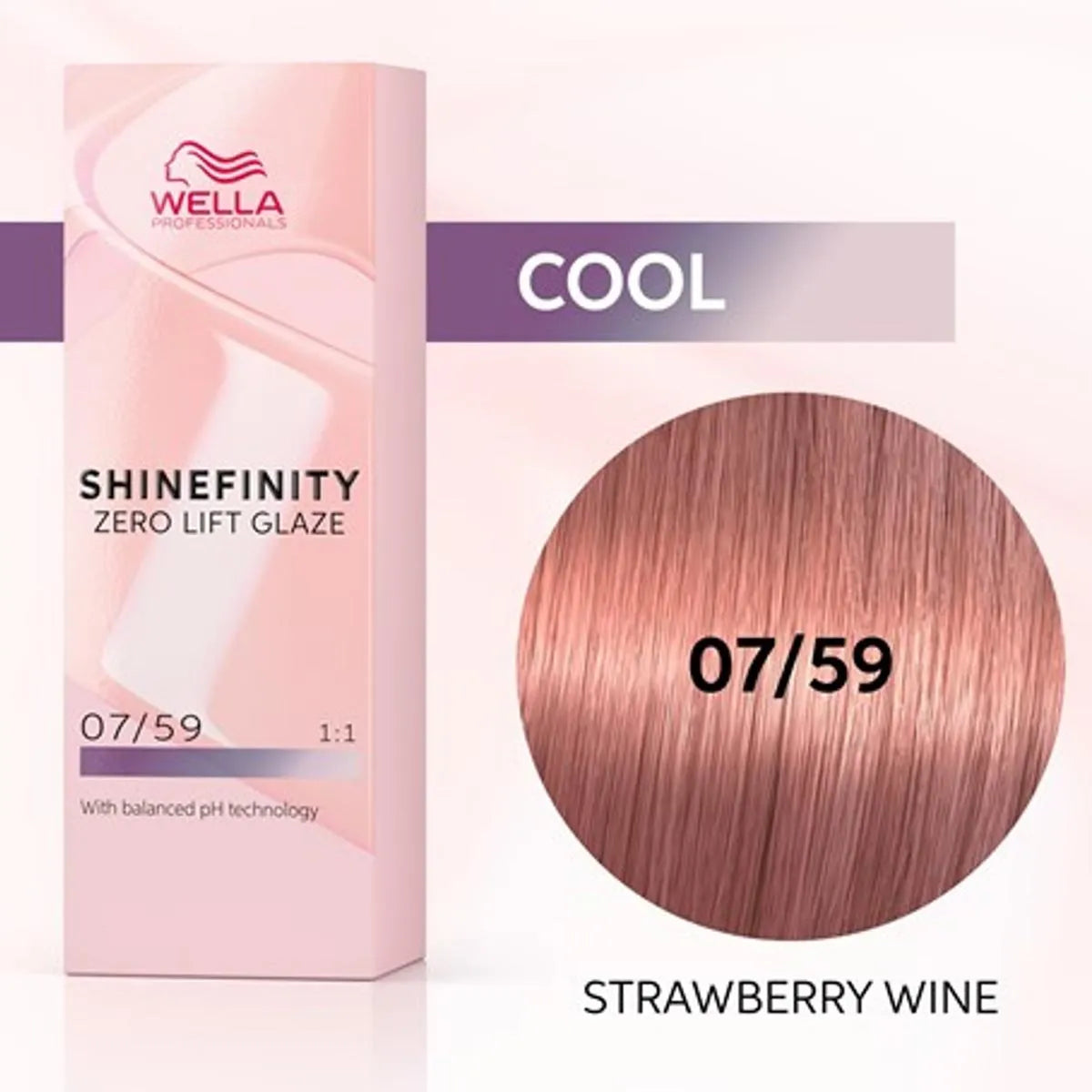 Wella Shinefinity Zero Lift Glaze Tinte 07-59 Strawberry Wine 60ml 1un - By Mio Perfumería