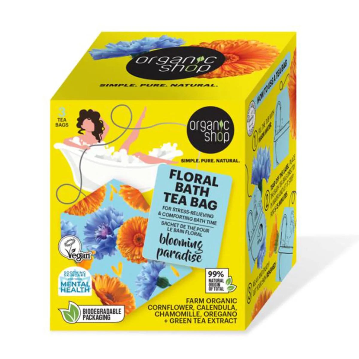 Organic Shop Floral Bath Bolsitas De Te Blooming Paradise 280un - By Mio Perfumería