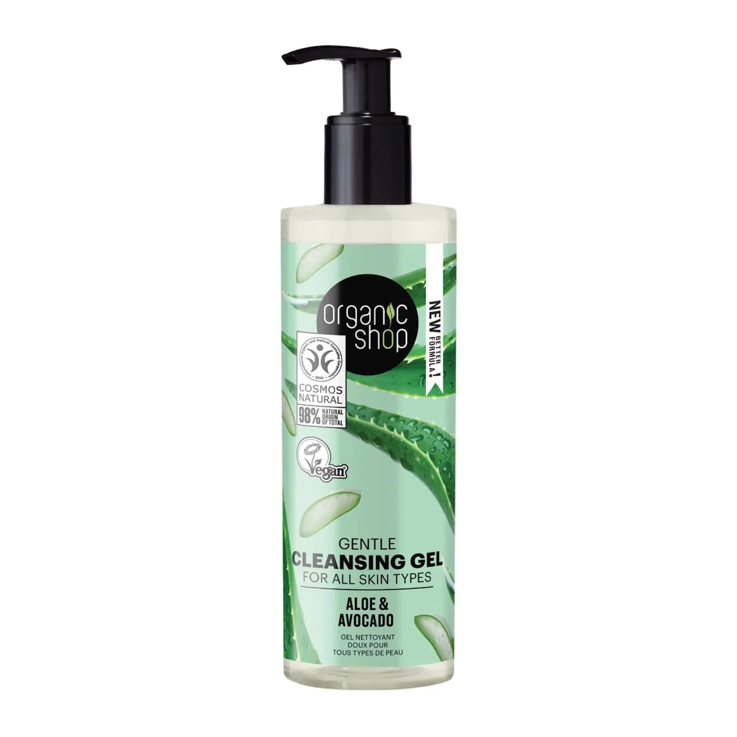 Organic Shop Aloe Gel Limpiador Corporal Todo Tipo De Pieles 200ml - By Mio Perfumería