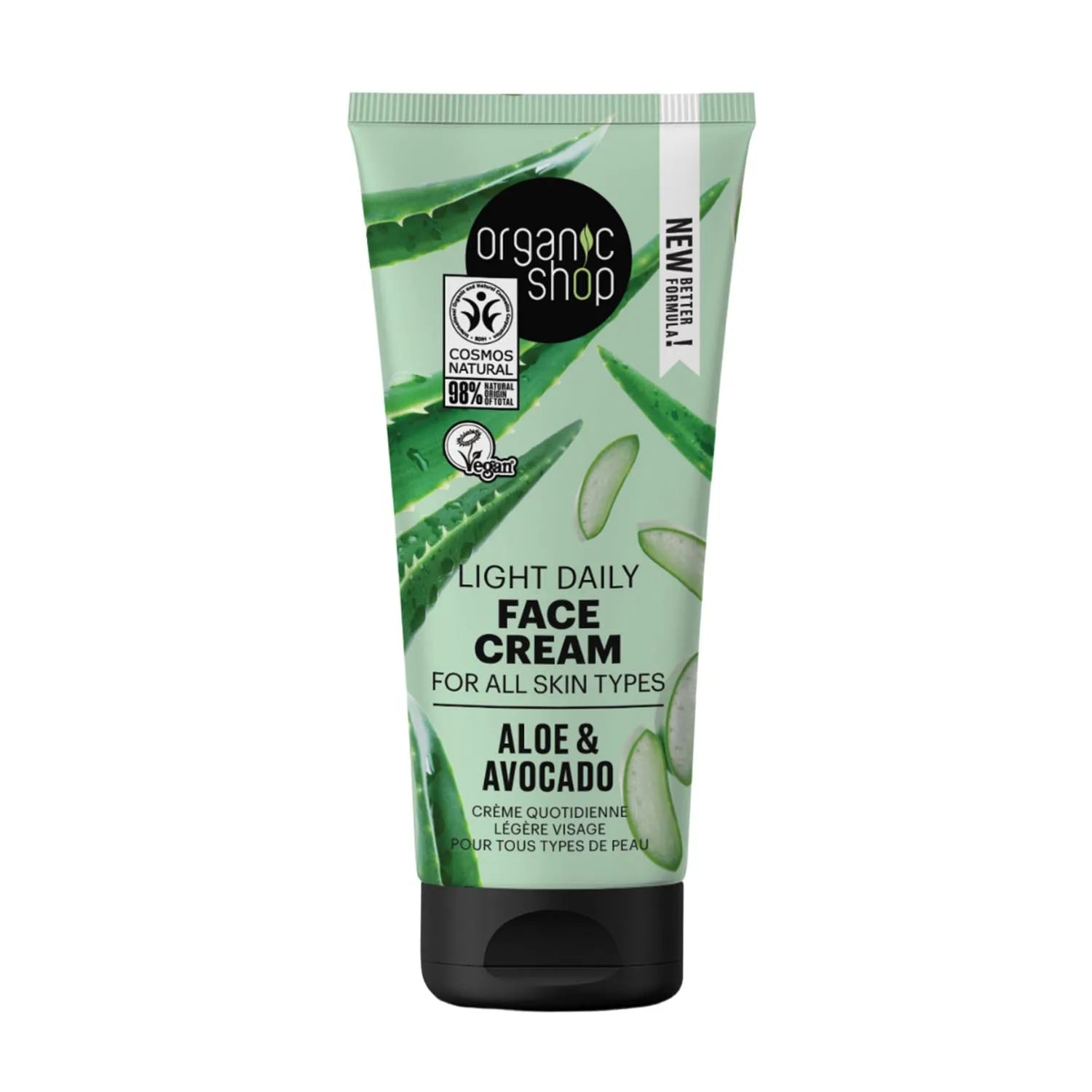 Organic Shop Aloe Crema Facial Diaria Todo Tipo De Pieles 50ml - By Mio Perfumería
