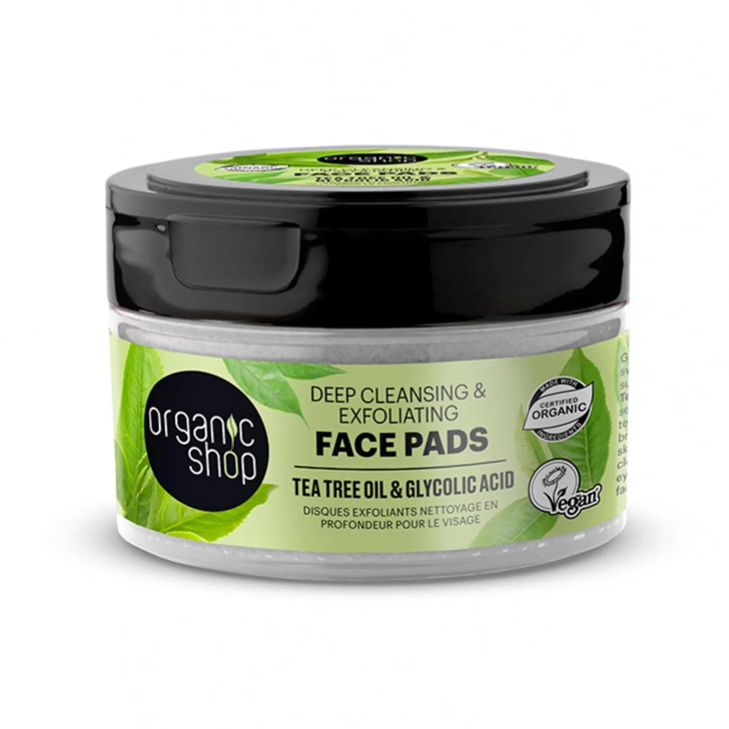 Organic Shop Tea Tree Discos Faciales Exfoliantes Oil Deep Cleansing 20un - By Mio Perfumería