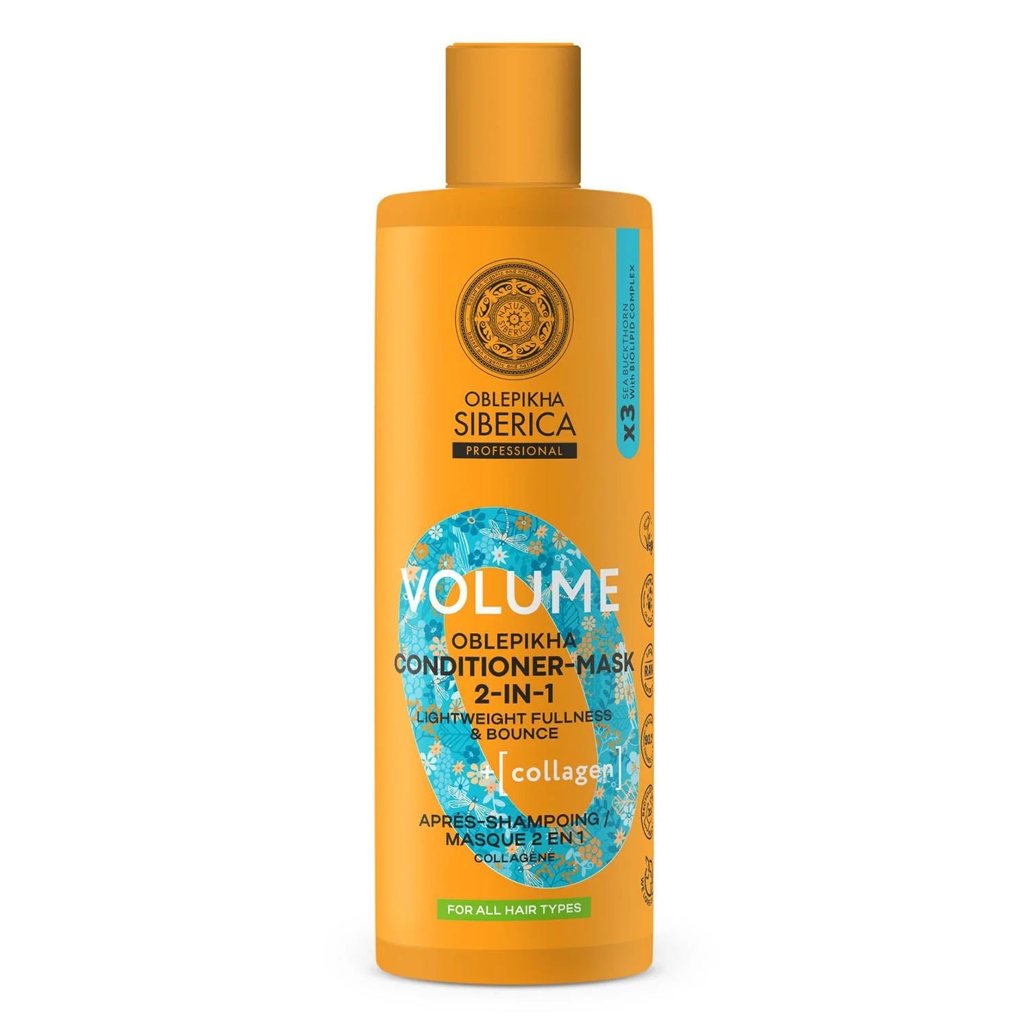 Natura Siberica Oblepikha Volume Collagen Mascarilla Acondicionador 2in1 400ml - By Mio Perfumería