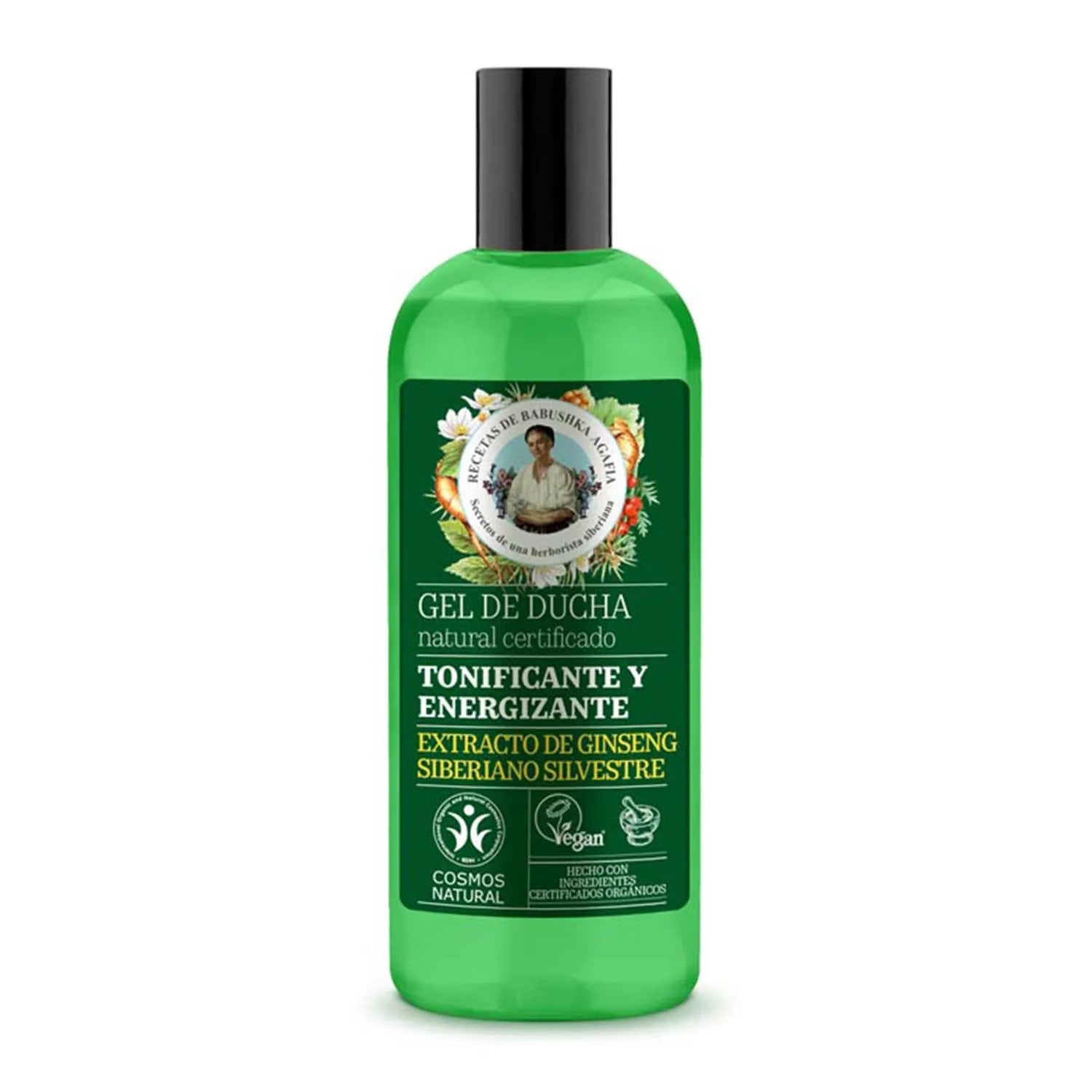 Green Agafia Ginseng Siberiano Gel De Baño Tonificante Natural 260ml - By Mio Perfumería