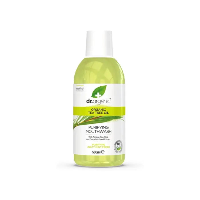 Dr Organic Tea Tree Mouthwash 500ml - By Mio Perfumería