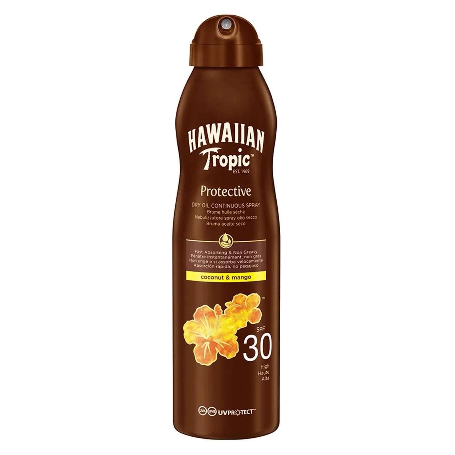 Hawaiian Tropic Coconut y Mango Aceite Spf30 180ml Spray - By Mio Perfumería