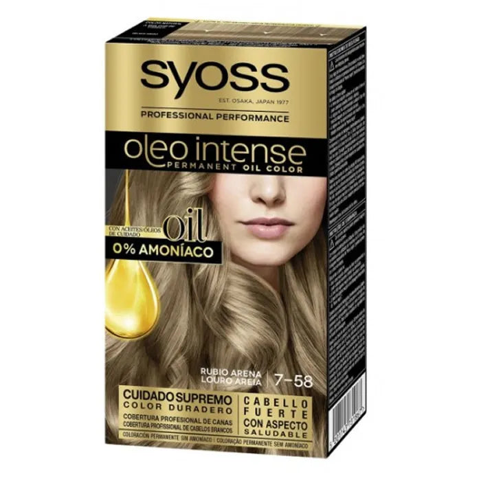 Syoss Oleo Intense Permanent Hair Color 7-58 Sand Blonde - By Mio Perfumería
