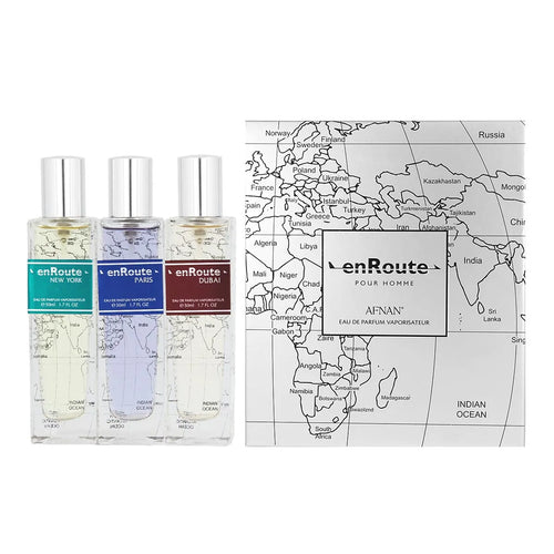 Afnan Enroute Eau De Parfum Pour Homme New York 50ml Eau De Parfum 50ml Paris Eau De Parfum 50mldubai - By Mio Perfumería