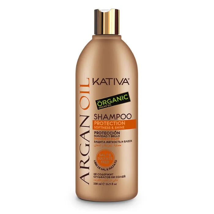 Kativa Argan Oil Shampoo Protection Softness & Shine 500ml - By Mio Perfumería