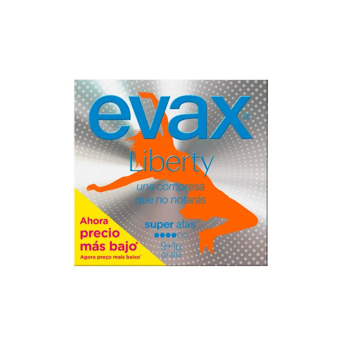 Evax Liberty Super With Wings Sanitary Towels 9+1 Units - By Mio Perfumería