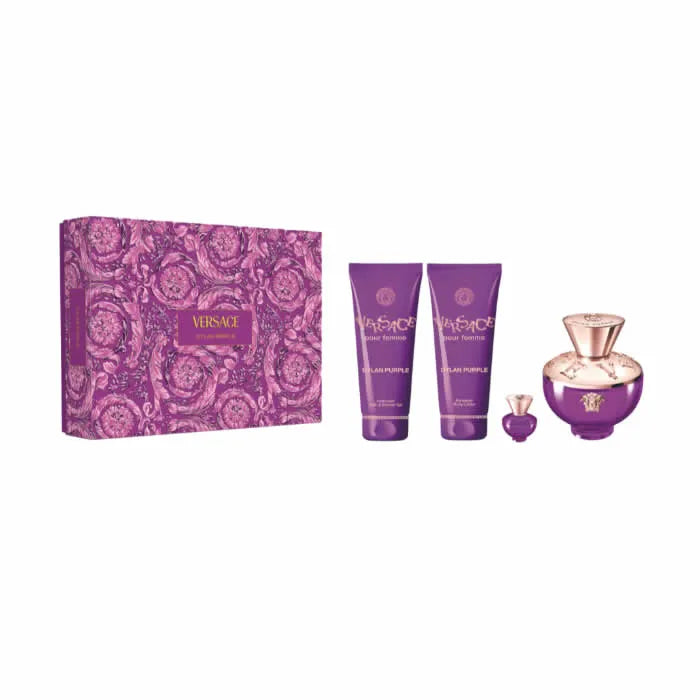 Versace Dylan Purple Eau De Perfume Spray 100ml Set 4 Pieces - By Mio Perfumería