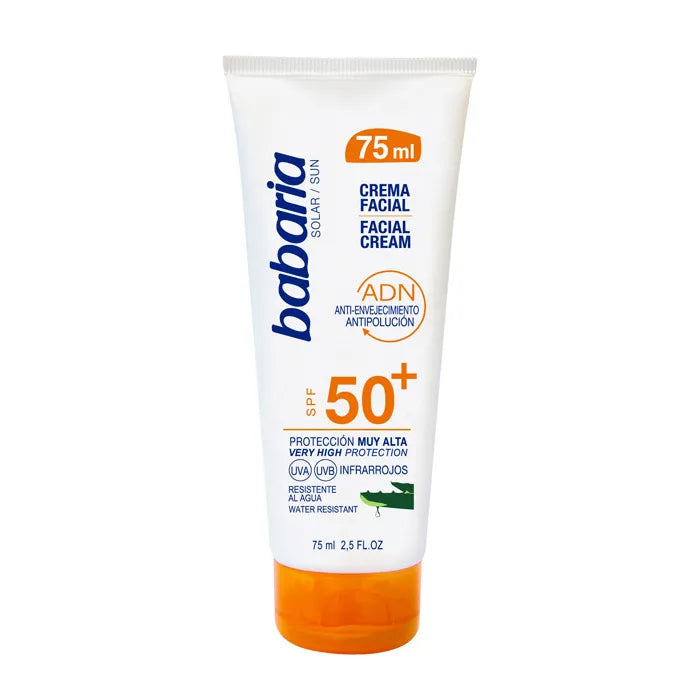 Babaria Facial Cream Spf50 Aloe Vera Water Resistant 75ml - By Mio Perfumería