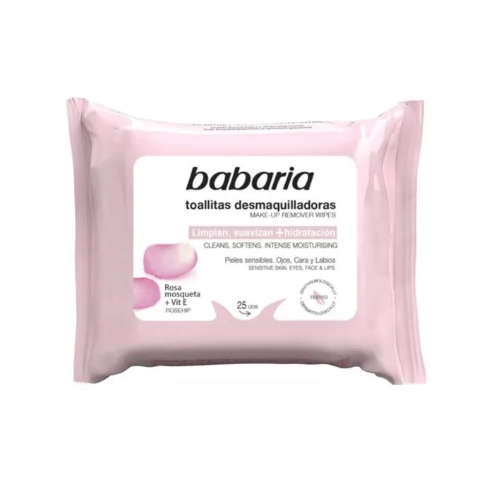 Babaria Rosa Mosqueta Make Up Remover Wipes 25 Units - By Mio Perfumería