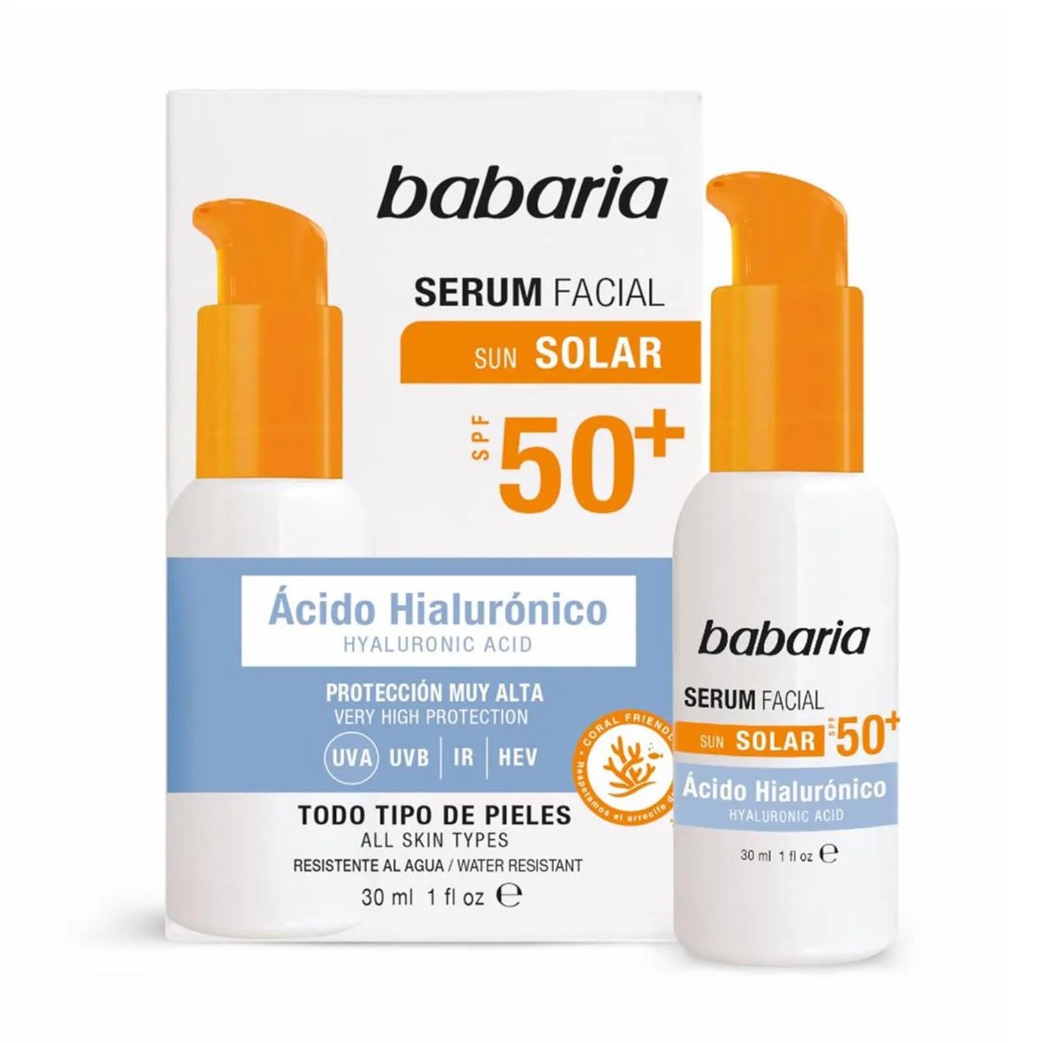 Babaria Solar Acido Hialurónico Serum Facial Spf50 30ml - By Mio Perfumería