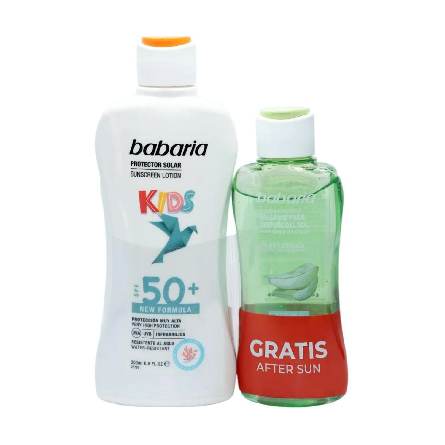 Babaria Kids Protector Solar Spf50 Resistente Al Agua 200ml Balsamo After Sun 1u - By Mio Perfumería