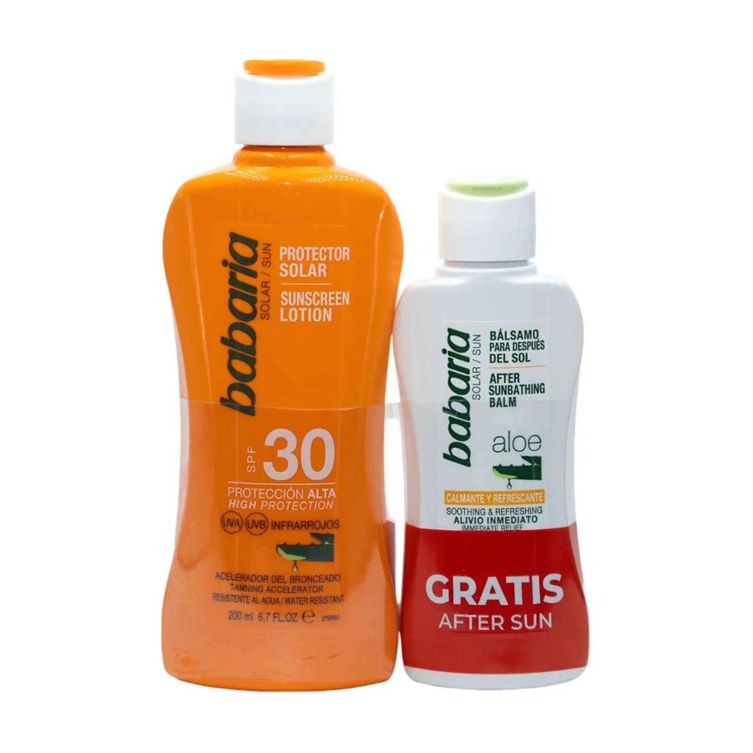 Babaria Aloe Protector Solar Spf30 200ml Balsamo After Sun 1u - By Mio Perfumería