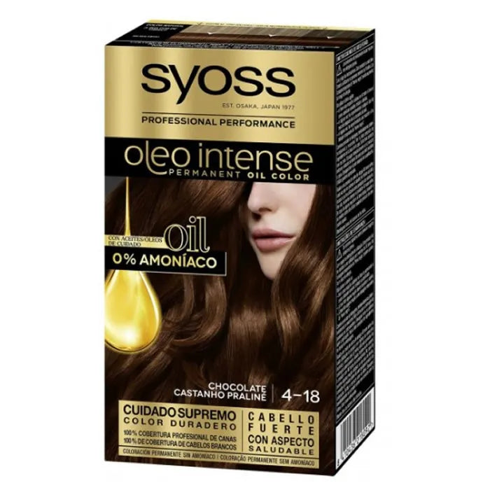 Syoss Oleo Intense Permanent Hair Color 4-18 Chocolate - By Mio Perfumería