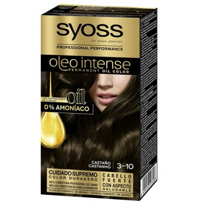 Syoss Oleo Intense Permanent Hair Color 3-10 Brown - By Mio Perfumería