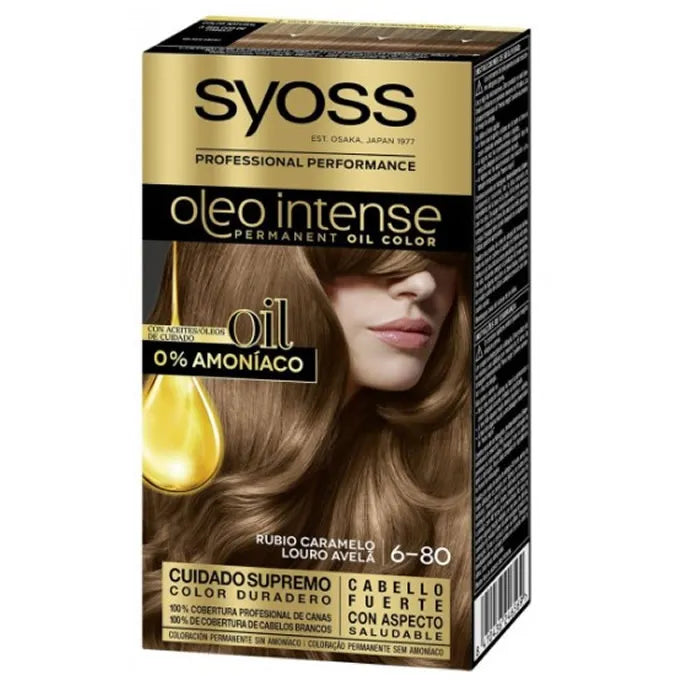 Syoss Oleo Intense Permanent Hair Color 6-80 Caramel Blonde - By Mio Perfumería
