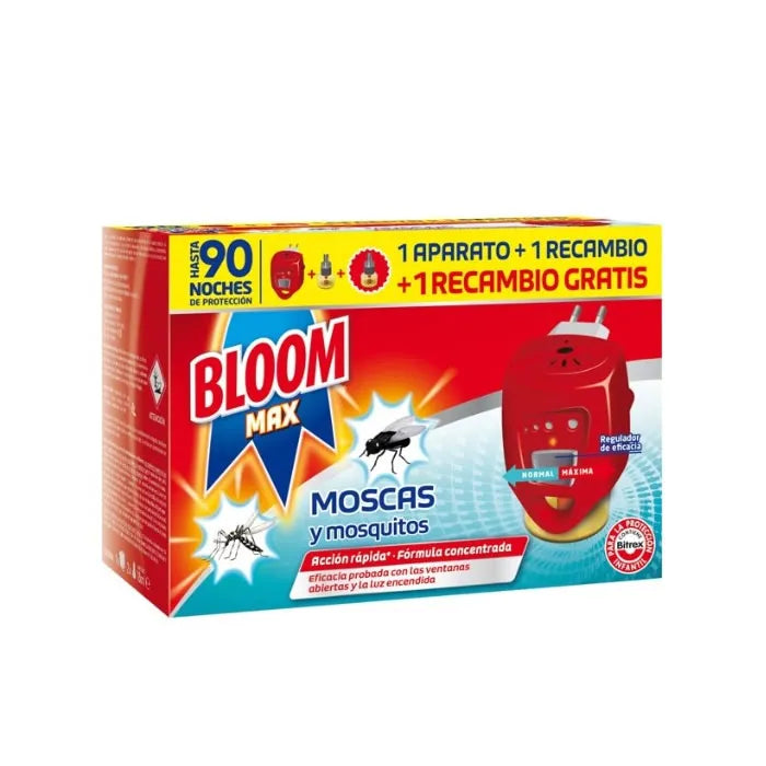 Bloom Max Flies  & Mosquitoes 1 Electric Device + 2 Refill - By Mio Perfumería