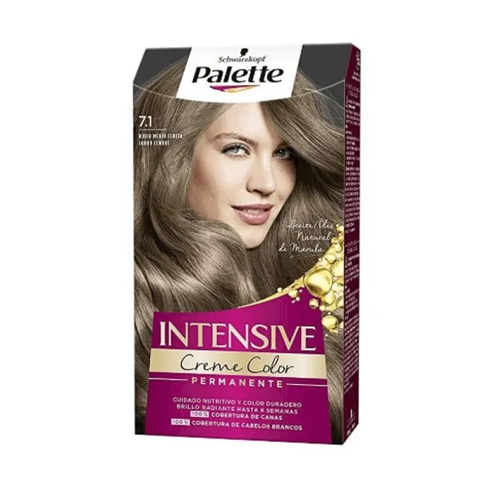 Schwarzkopf Palette Intensive Creme Color Tint 7.1 Medium Ash Blonde - By Mio Perfumería