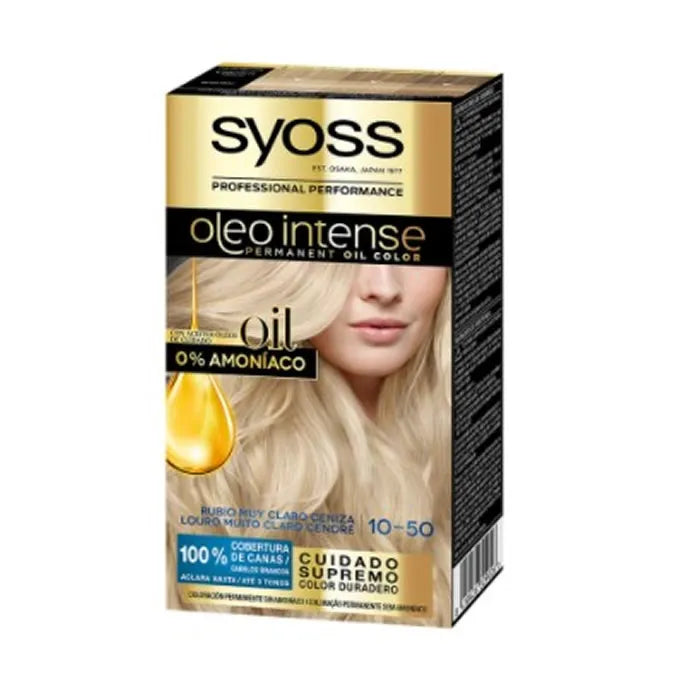 Syoss Oleo Intense Permanent Hair Color 10-50 Light Ash Blonde - By Mio Perfumería