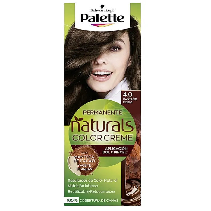 Schwarzkopf Palette Naturals Color Creme 4.0 Medium Chestnut - By Mio Perfumería