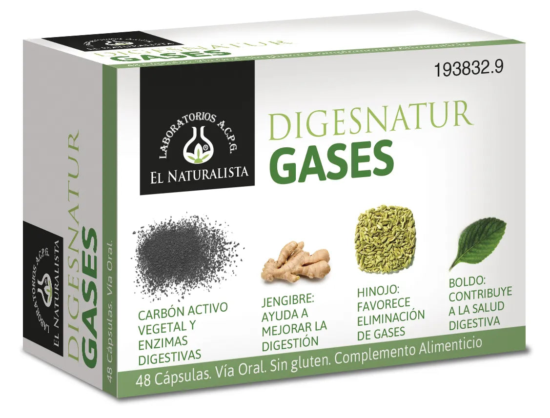 El Natural Digesnatur Gases 650 Mg X 48 Caps - By Mio Perfumería