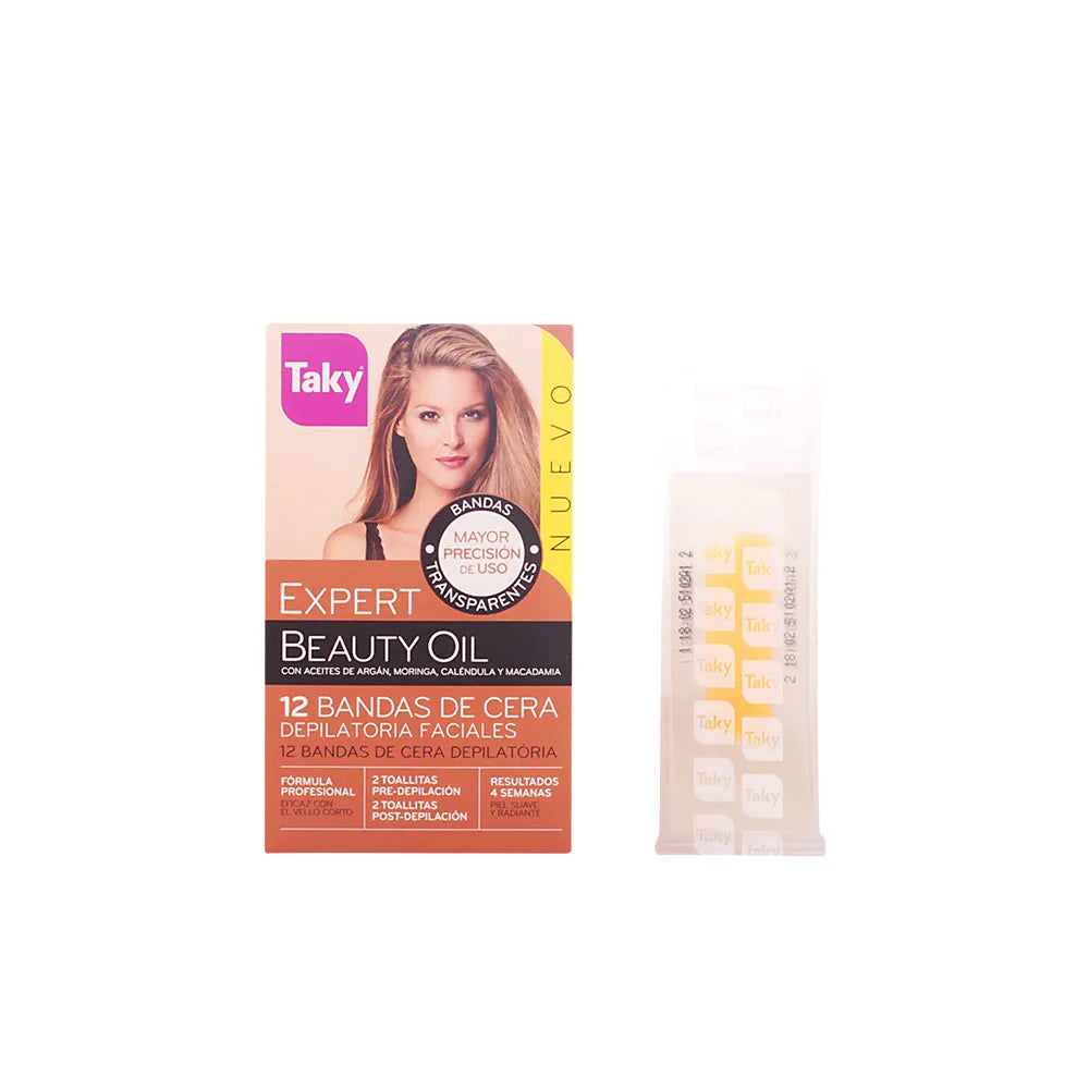Taky Beauty Oil Depilatory Facial Wax Bands 12uds - By Mio Perfumería
