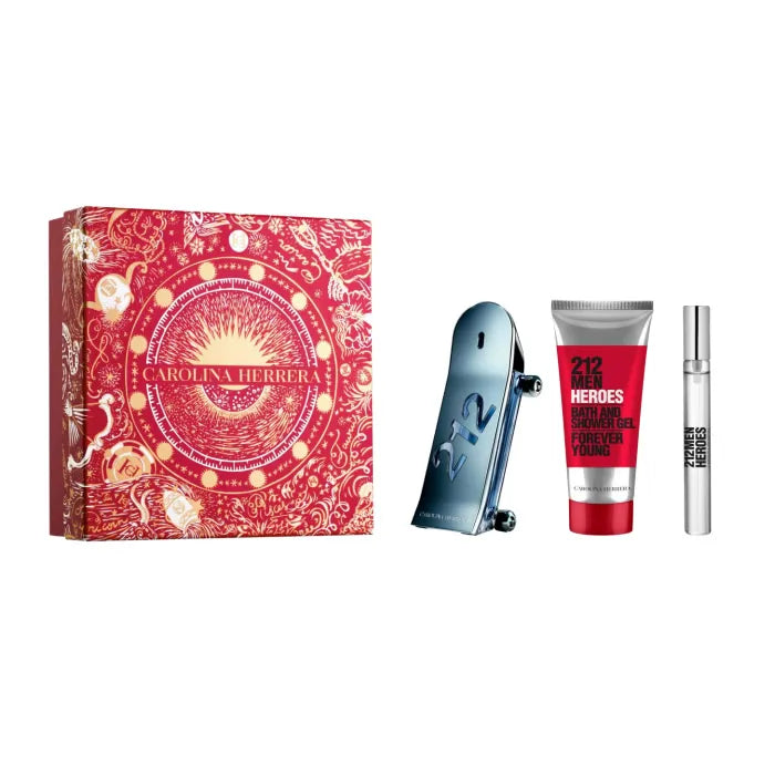 Carolina Herrera 212 Heroes Eau De Toilette Spray 90ml Set 3 Pieces - By Mio Perfumería