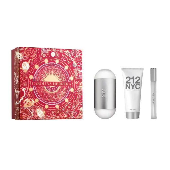 Carolina Herrera 212 Nyc Eau De Toilette Spray 100ml Set 3 Pieces Christmas 2023 - By Mio Perfumería