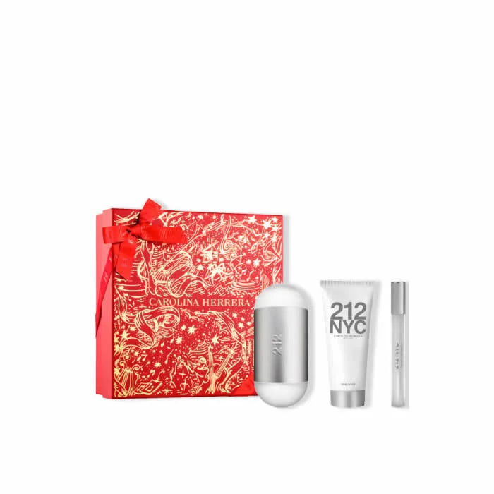 Carolina Herrera 212 Nyc Eau De Toilette Spray 100ml Set 3 Pieces - By Mio Perfumería